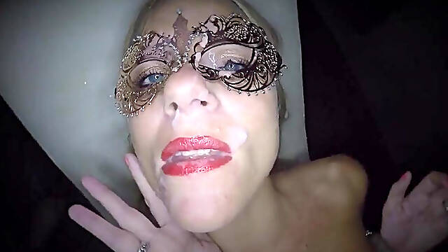 Blonde Dutch Slut Covered in Cum from Big Cock