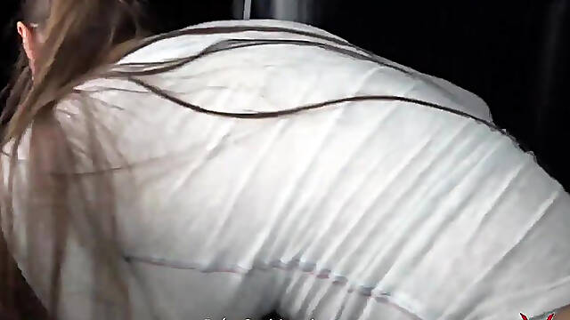 Wild foursome in driving van with Mea Melone & Wendy Moon ends with cum on ass sex joi