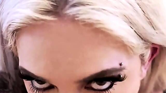 Blonde Tattooed Babe with Giant Tits Gets Lost In The Snow