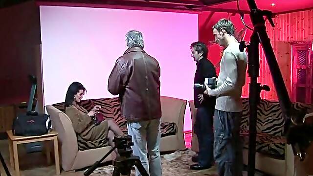 Georgina Smith wearing nylon stockings getting fucked on the sofa