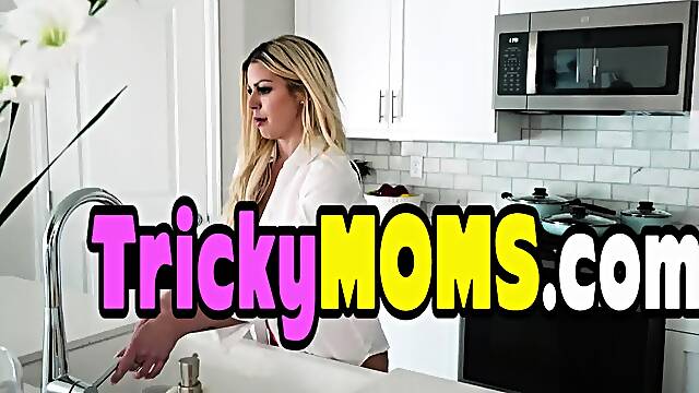 MILF stepmom healing her injured stepson