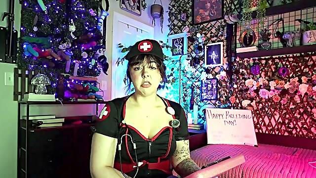 Amateur busty brunette masturbates and does hand job