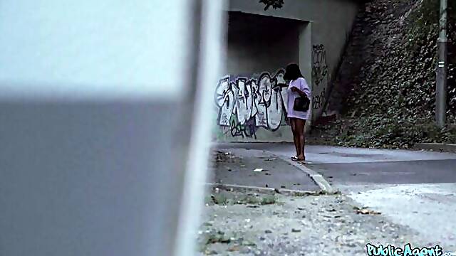 Outside action with delicate ladylove from Public Agent