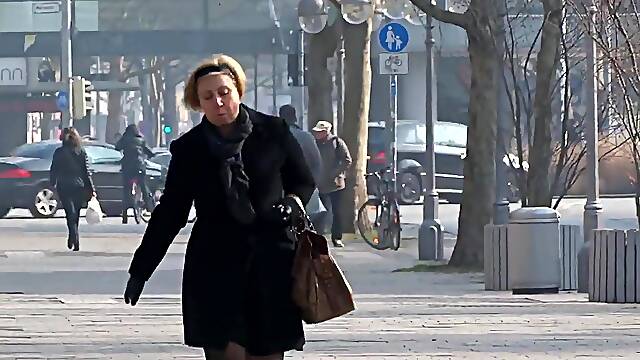 Candid high heels nylon pantyhose mature womans