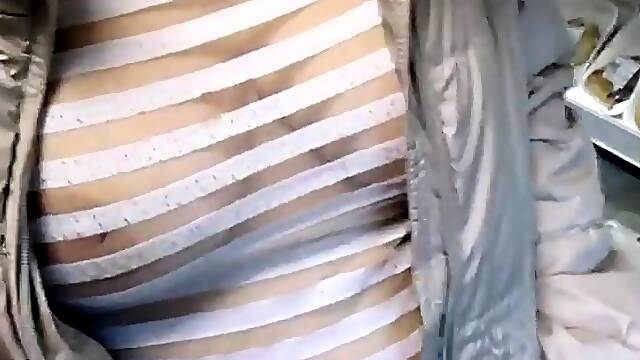 Groping Breasts in a Sheer Blouse in Public Market