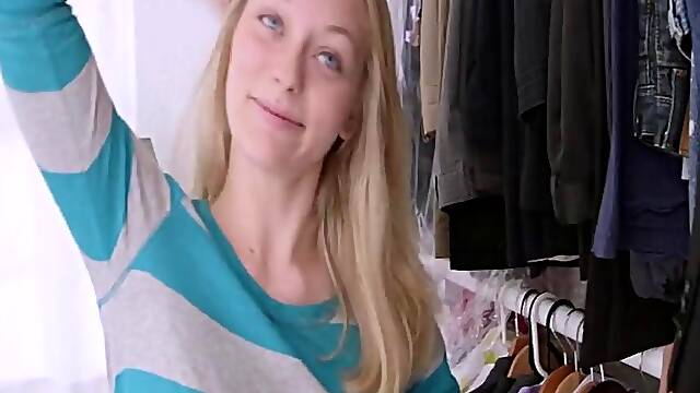 Blue-eyed beauty Alli Rae gets her tight holes stuffed by a big cock