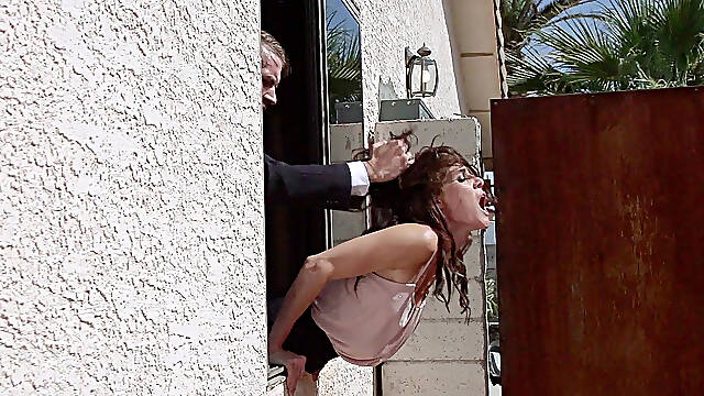 Jenni Lee hanging out of window taking big cock in her pussy