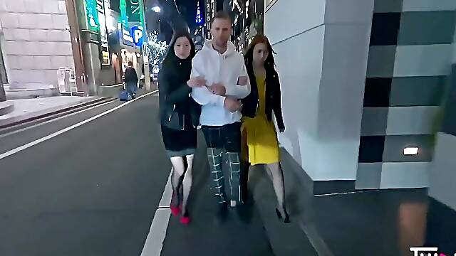 Japanese Mona Ayami And Tsubaki Kato Hard Fucked By A French Cock In A Love Hotel