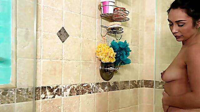 Curious Stud Catches his Friends Hot Mom Taking a Shower