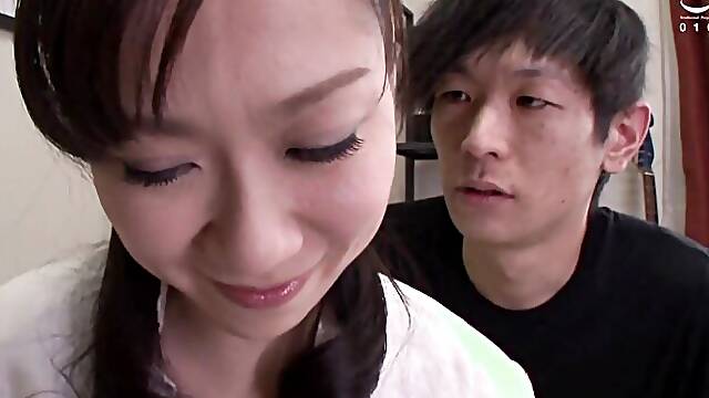 Japanese Mom Accidently Turns On Stepson; He Creampies Her. CVDX-568