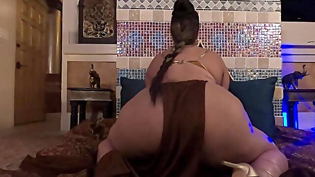 Katie Cummings' homemade BBW video - Star Wars Fat Whore plays with toys and gets her big ass pounded hard
