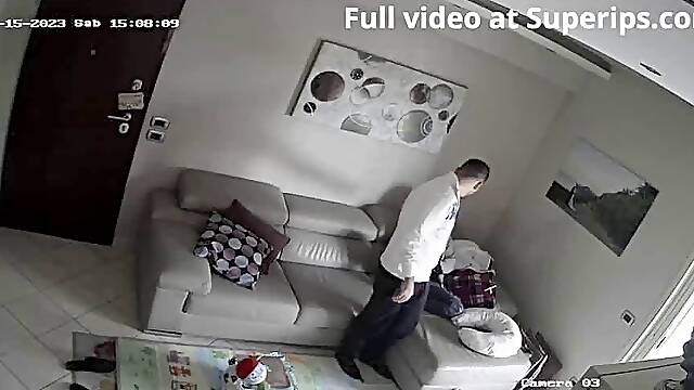 IPCAM – Busty Latina mom gets fucked on the sofa