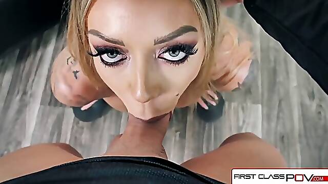 Karma Rx is using her mouth to satisfy her lover, because she knows what he likes