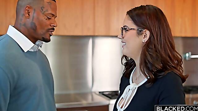 Big tits brunette MILF with glasses Ellie Nova gets filled up by BBC