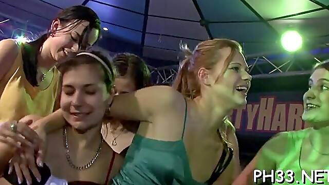Group sex wild patty at night club