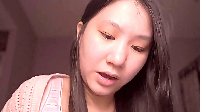 Cute Asian girl reads Bible then gets rescued by her hubby