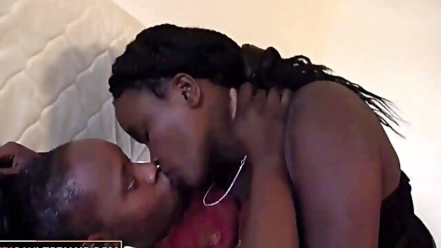 Hot Ebony MILFs enjoy lesbian finger play and messy wet masturbation