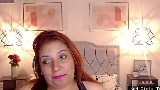 Redhead unreal huge tits BBW hot mature show