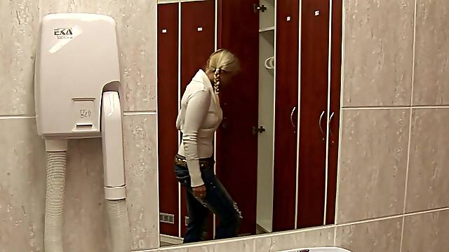 Blonde milf takes a hot bath before being screwed hardcore