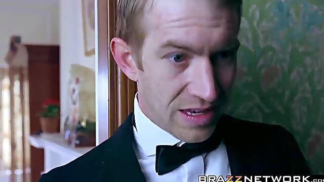 Lewd butler screws flawless breasty honey