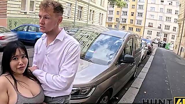 HUNT4K. Large breasts instead of sushi