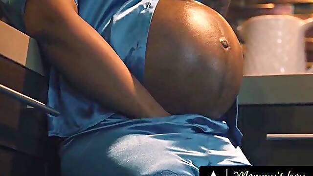 MOMS HUNK - Hawt Preggo Gal Gets Banged Hard During Midnight Snack With Sticky Spunk flow