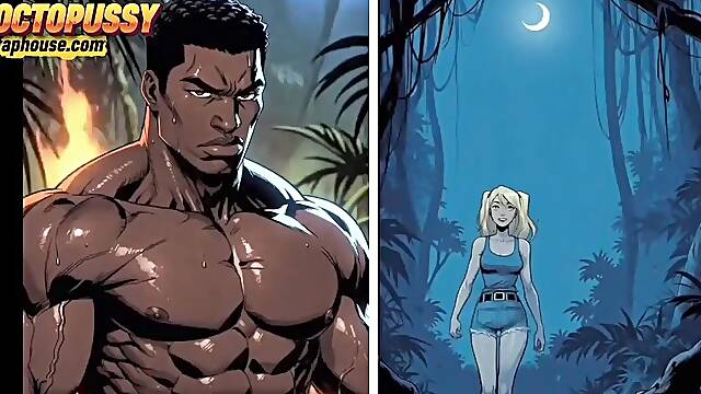 Hawt White Wife Tastes a Large Ebony Knob in Front of Her Cuckold Spouse. Toon Comic Story