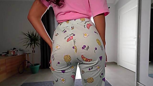 POV Stepmom caught me stroking with her nudes