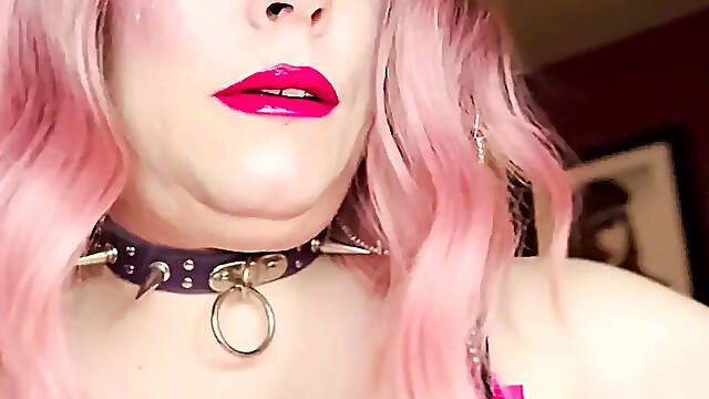 Miss Tina Snua Clothed In Pink Smokes A Richmond Superking Cigarette With Lots Of Dangling - OMI OME Snap Inhales Smoke Rings