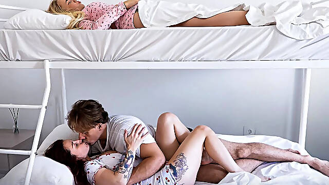 Bunk Daybed Three-some Lelya Mult Gets Screwed Whilst Bella Mur Watches & Joins