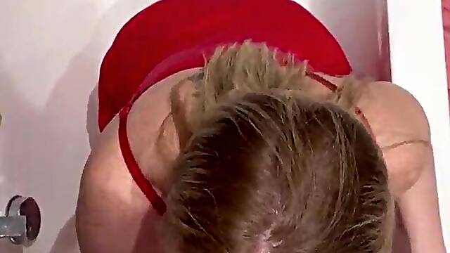 My step mamma surprised me and come in baths after my shower and suck my penis and I bang her, cum on her breasts