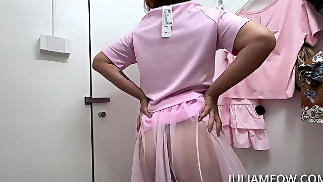 Pink Princess Striptease in the Fitting Room