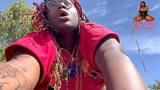 Ebony BBW Goes Fishing and Then porks and gargles A Fisherman