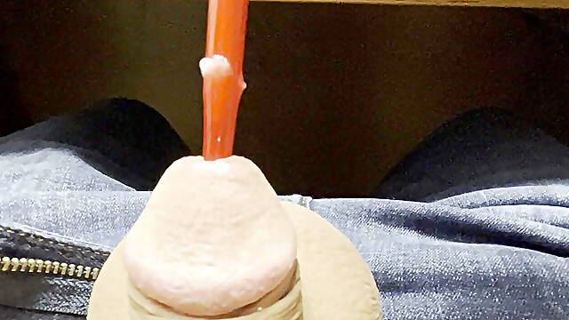 Dick torture, sticking pin in cock