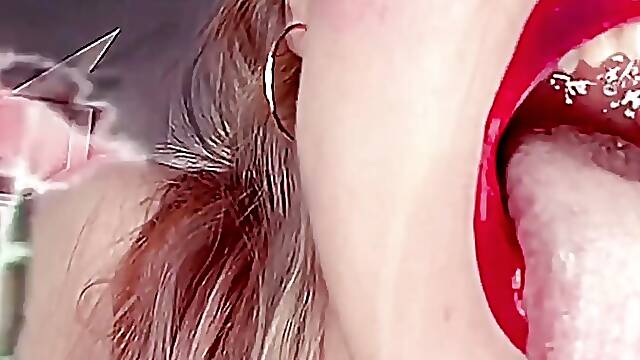 Kiss Longue, Énorme Levre, Blonde Rouge A Levre