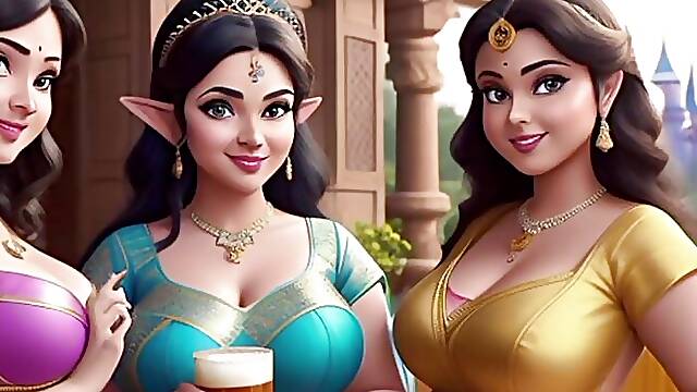AI Generated Uncensored 3D Anime Disney Princess Images Of BBW Indian Women