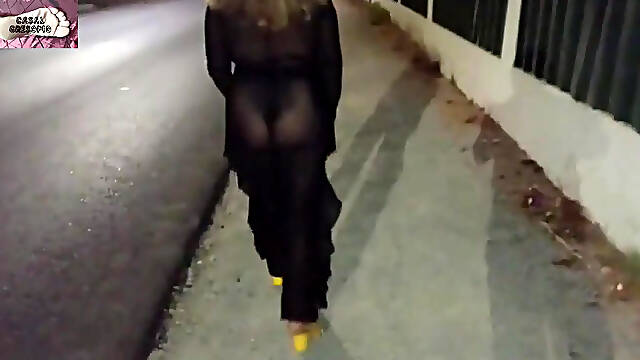 Mel Showing off in Public on the Side of Road 13