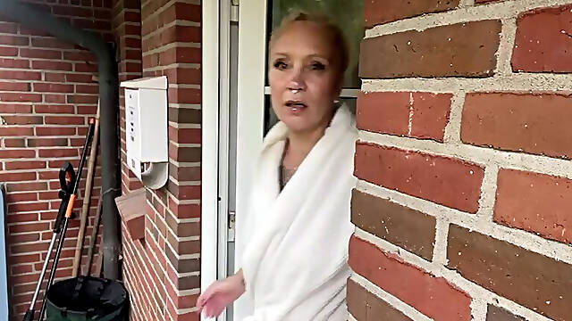 German MILF Riding Her Dildo Toy Boy