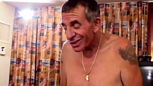 Busty MILF gets fucked by an old pig