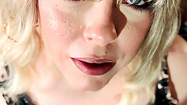 Blonde Tina Snua Dressed In Satin Smokes A Cigarette In Satin Gloves - Snap Inhales OMI OME Drifting Smoking