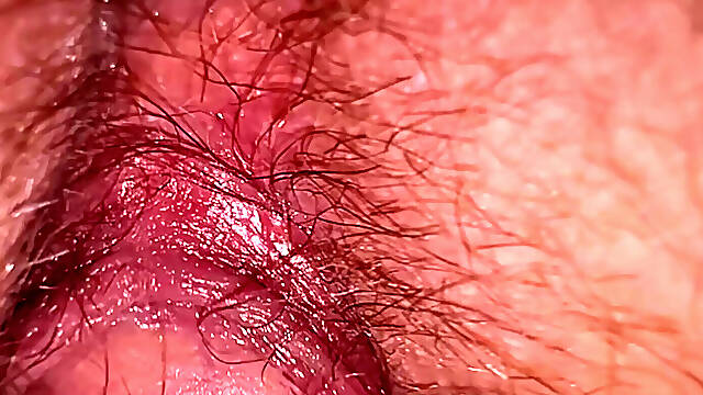 Slowmotion doggystyle and creampie dripping POV closeup amateur hairy wife