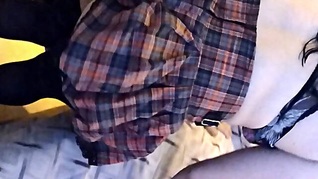 Schoolgirl gets cock in the back