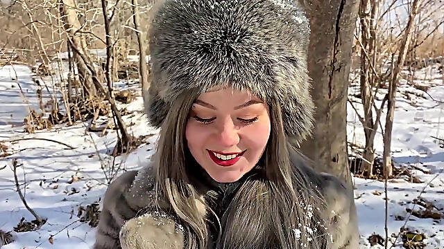 Vilu Vidish Is Sucking Dick in the Winter Forest