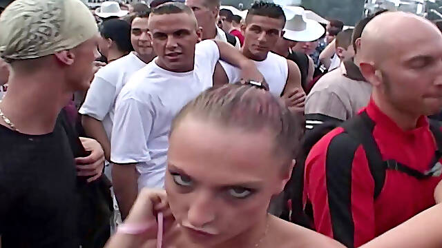 EU sluts dancing naughty in the crowds