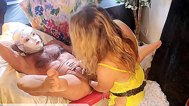 Domslut Fingers and Pegs Her Sissy Slut with Strapon Dildo, Redboy9, Mrhankeystoys Harness by Carmen