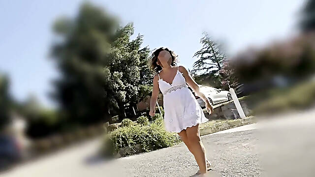 Exhibitionist Teacher Risky Tits Flash Naked Walk Public Streets France Caught by People Misscreamy