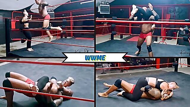 WWME - Kortney Olson Destroys Her Male Opponent In This Pro Wrestling Match - Her Muscle Domination Beats Out His Brawn As She Emerges The Victor - HD (MP4)