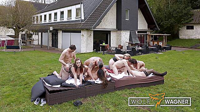 Swinger party! Naughty MILFs get fucked by random men!
