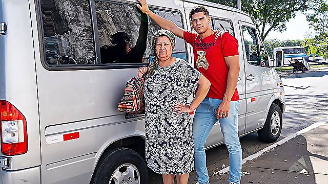 Fat 73 Years Old Granny Picked up for Ass Fucking