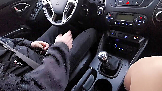 Stepmom Seduces Her Stepson in the Car with Her Sexy Legs